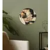 Gezicht - Bloemen - Zwart - Vrouw Wandcirkel kunststof plaat 5mm dik klein -sfeer3