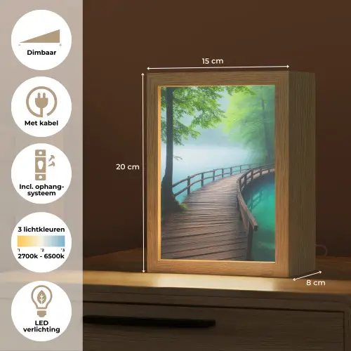 Brug - Water - Rivier - Bos Light Box met kabel (Tafellamp) klein -USP_NL