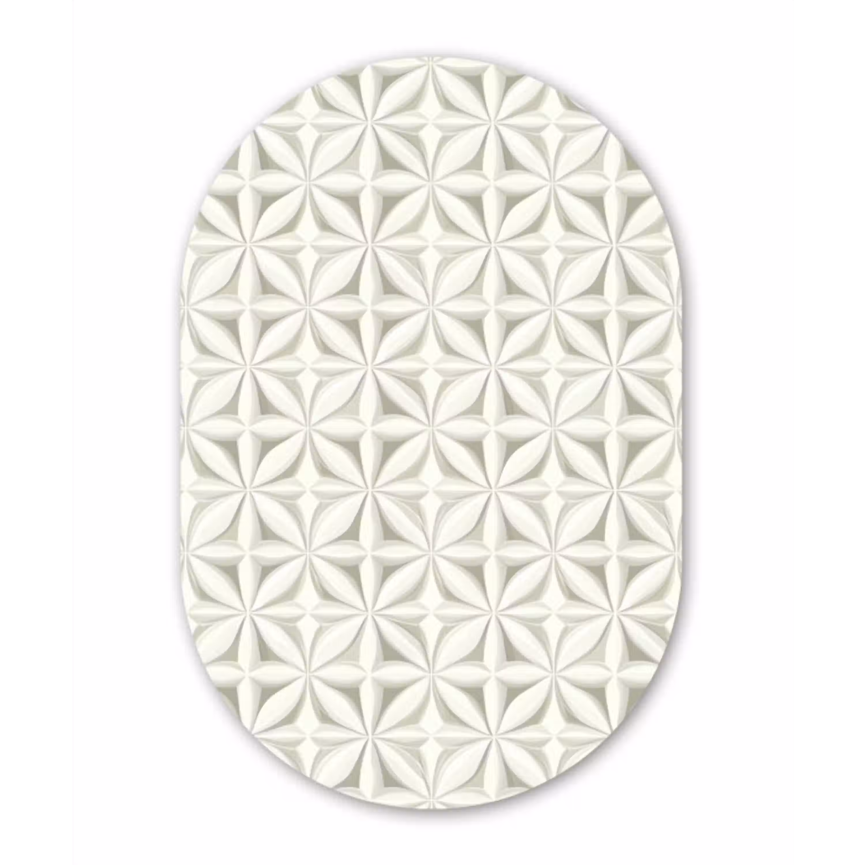 Abstract - Structuur - Grijs - Wit Wandcirkel Ovaal Aluminium middel 839 -3d