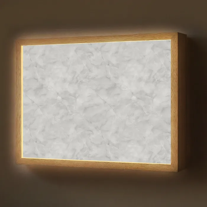 Grijs - Marmer - Mat Light Box met batterij (Wandlamp) middel 907 -z3d_website
