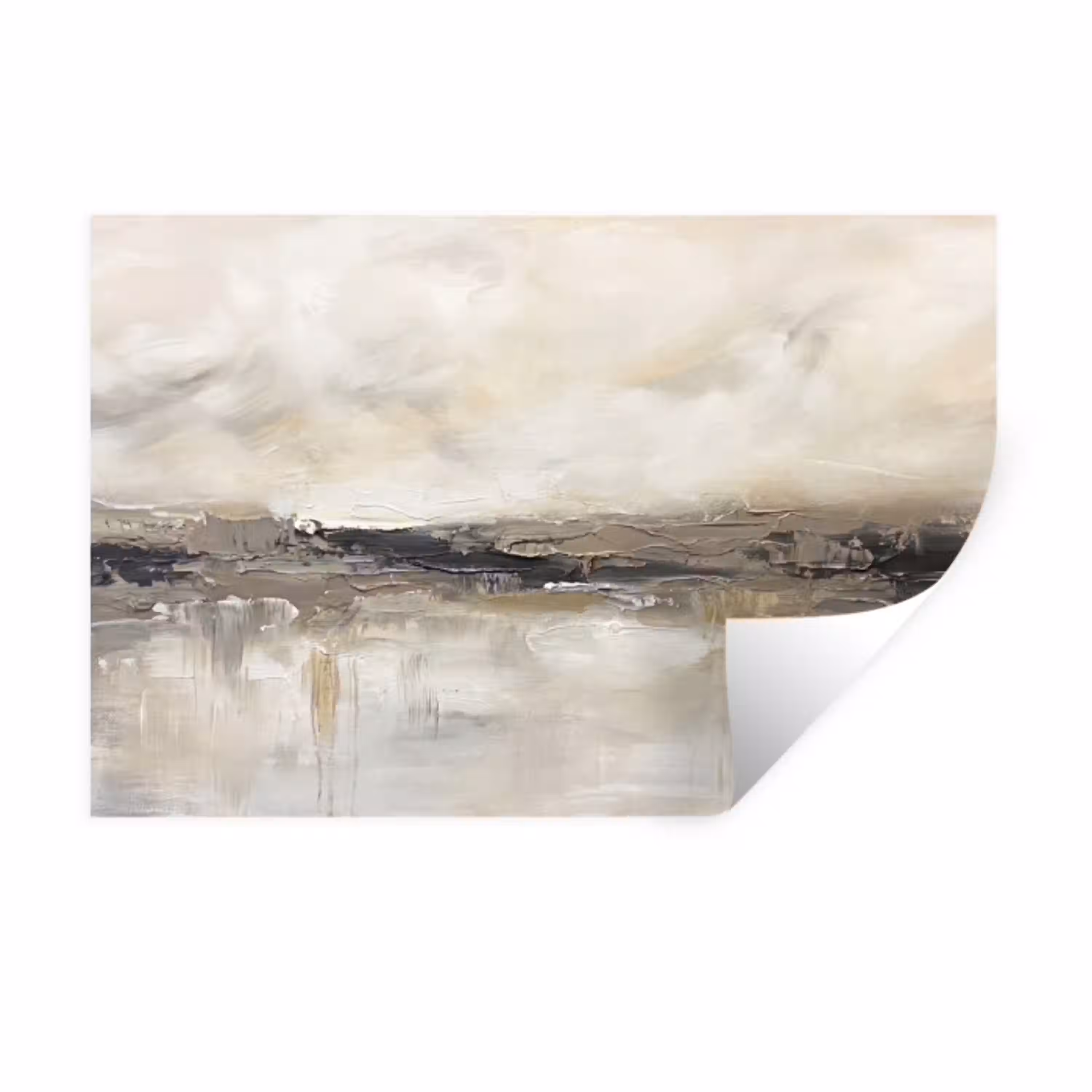Landschap - Horizon - Natuur - Abstract - Neutraal Muursticker klein -3d