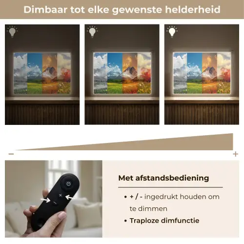Landschap - 4 seizoenen - Natuur - Winter - Lente - Zomer - Herfst Light Box met batterij (Wandlamp) middel -USP_dimbaarNL