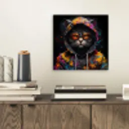 Kat - Jas - Graffiti - Bril - Zwart aluminium wit klein -sfeer1