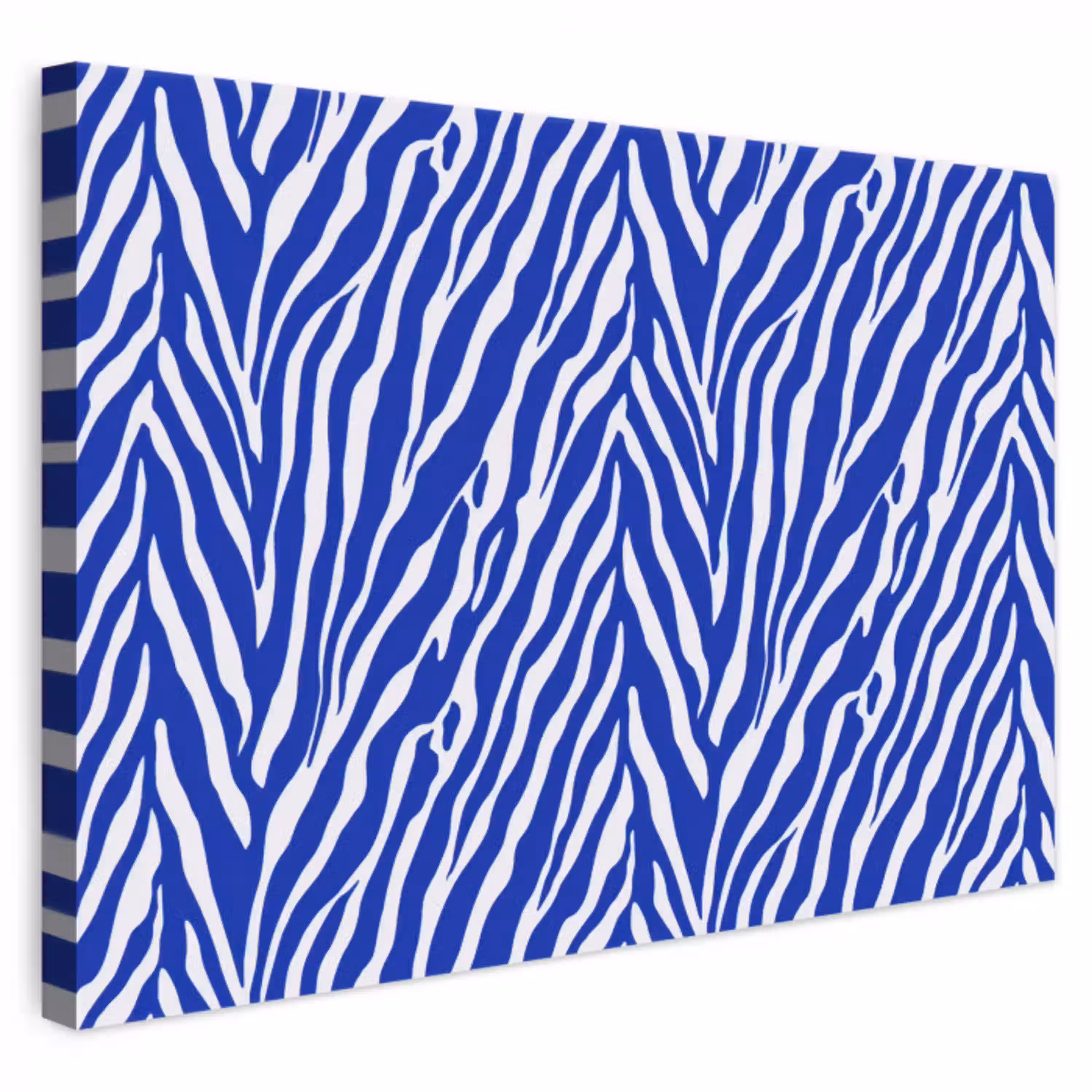 Zebra - Patroon - Kobalt - Blauw canvas 2cm klein 34 -3d