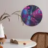 Stad - Neon -  Nacht - Roze - Graffiti Akoestische PET Vilt - Rond klein -sfeer3