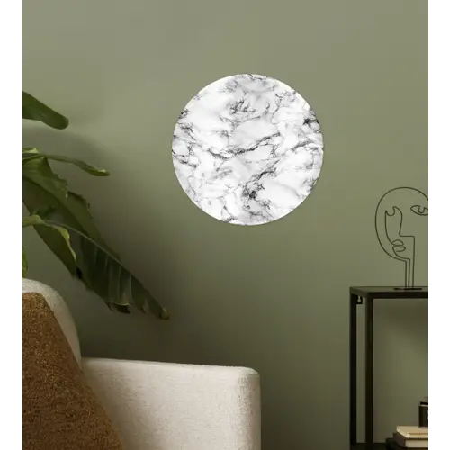 Marmer - Zwart - Dramatisch - Wit Wandcirkel behangsticker klein 186 -sfeer2