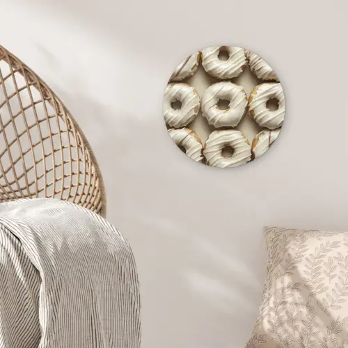Donuts - Chocolade - Wit - Beige Wandcirkel plexiglas klein -sfeer5