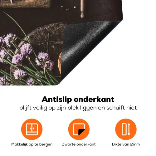 Stilleven met Snijplank Inductie beschermer vinyl 3mm klein -zzzzzzz-td-onderkant