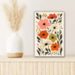 Veldbloemen - Stengels - Blaadjes - Groen canvas 2cm klein -sfeer5