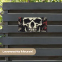 Schedel - Kettingen - Rood tuinposter los doek klein -sfeer3