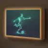 Voetballer - Trap - Blauw - Digitaal Light Box met batterij (Wandlamp kind) middel -z3d_website