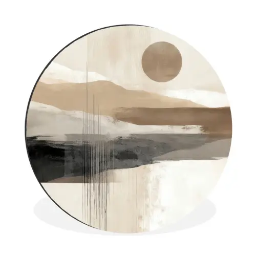 Minimalistisch - Landschap - Dimensie Wandcirkel aluminium klein -3d