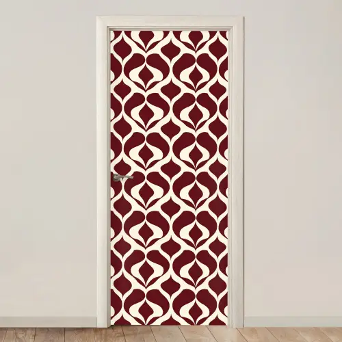 Rood - Druppelpatroon - Grafisch deurposter klein 289 -3d_beige
