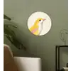 Vogel - Minimalistisch - Geel Wandcirkel kunststof plaat 5mm dik klein -sfeer3