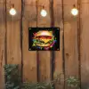Hamburger - Graffiti - Verf - Kleurrijk - Eten - Abstract tuinposter los doek klein -sfeer1
