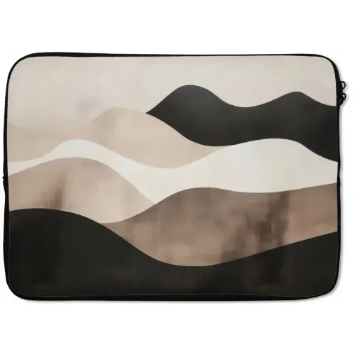 Abstract - Landschap - Golven - Crèmekleur laptophoes neopreen klein -zkaufland3dotto