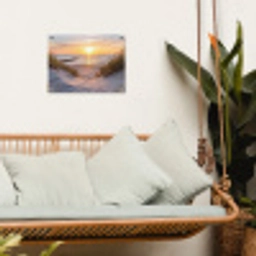 Strand - Zonsondergang - Natuur - Landschap tuinposter los doek klein -sfeer7