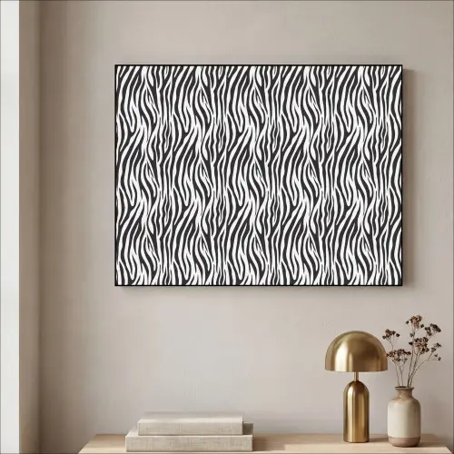 Zwart - Wit - Zebra - Patroon Textielframe zwart klein 947 -sfeer2