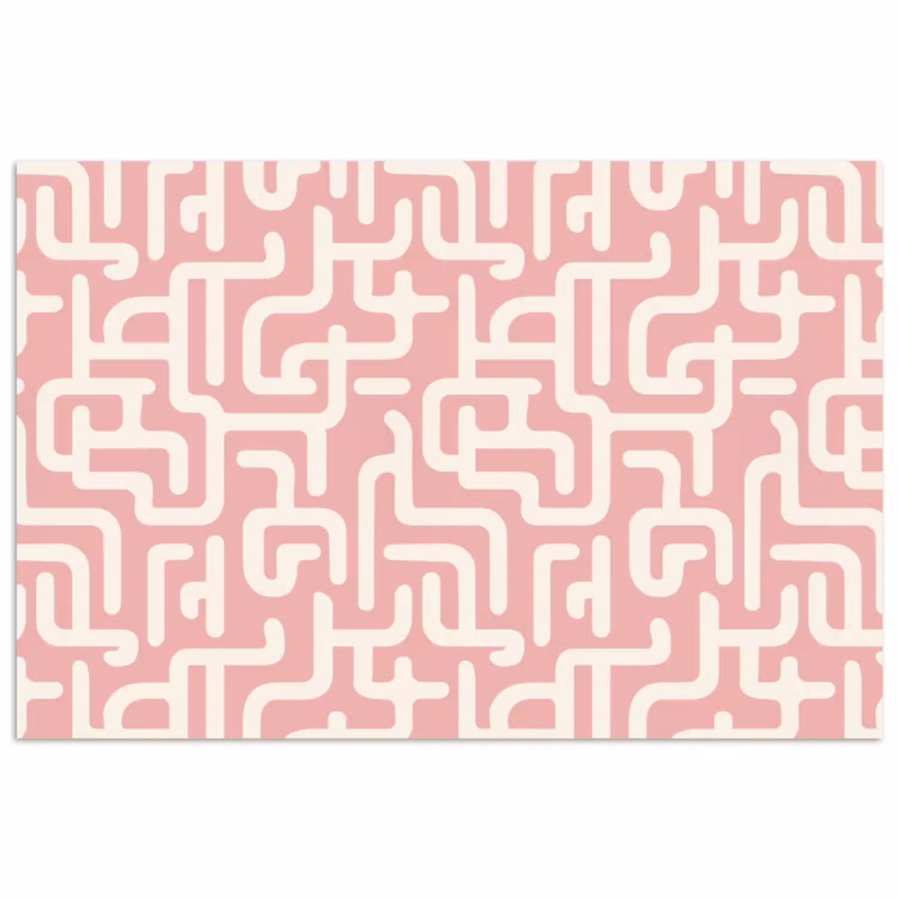 Doolhofpatroon - Roze - Wit - Abstract poster papier klein 62 -3d