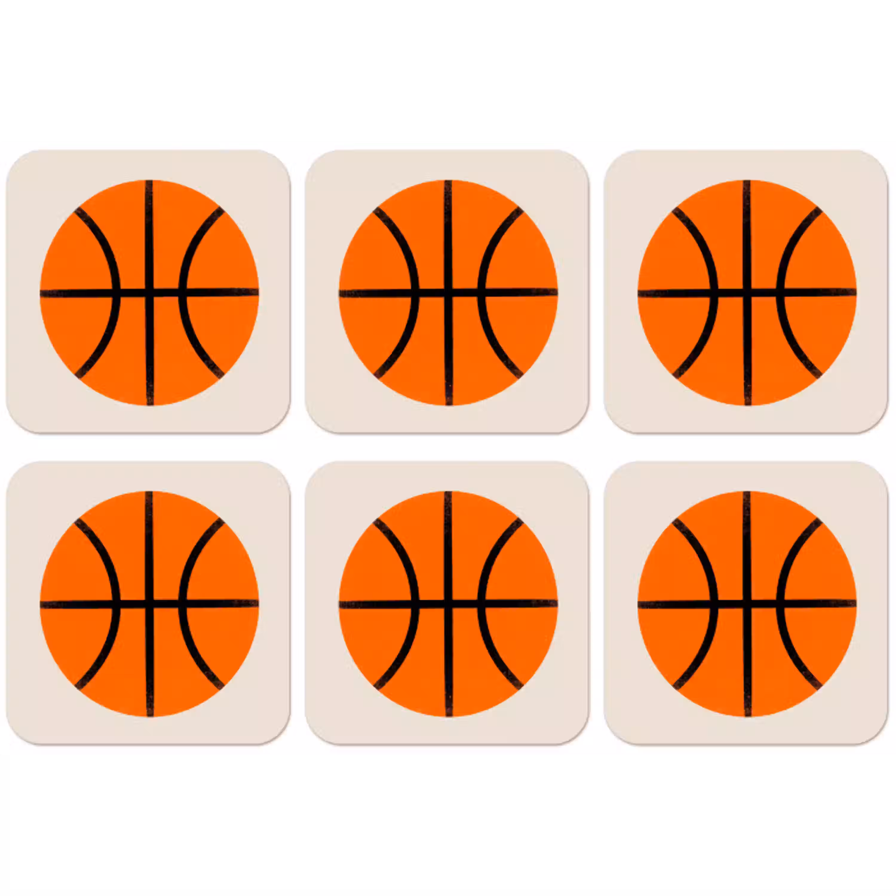 Basketbal - Bal - Sport - Illustratie - Oranje onderzetter kurk middel -zkaufland3dotto