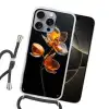 Bloem - Orchidee - Oranje Hoesje iPhone 16 Pro Max met koord klein -sfeer1