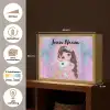 Meisje - Eenhoorn - Glitter Light Box met batterij (Wandlamp kind) middel -USP_websiteoverzichtNL