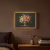 Goud - Bloemen - Kleuren - Vaas Light Box met batterij (Wandlamp) middel -sfeer4