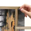 Boedhha - Penseelstreken - Goud - Abstract Light Box met batterij (Wandlamp) middel -USP_websiteprintNL