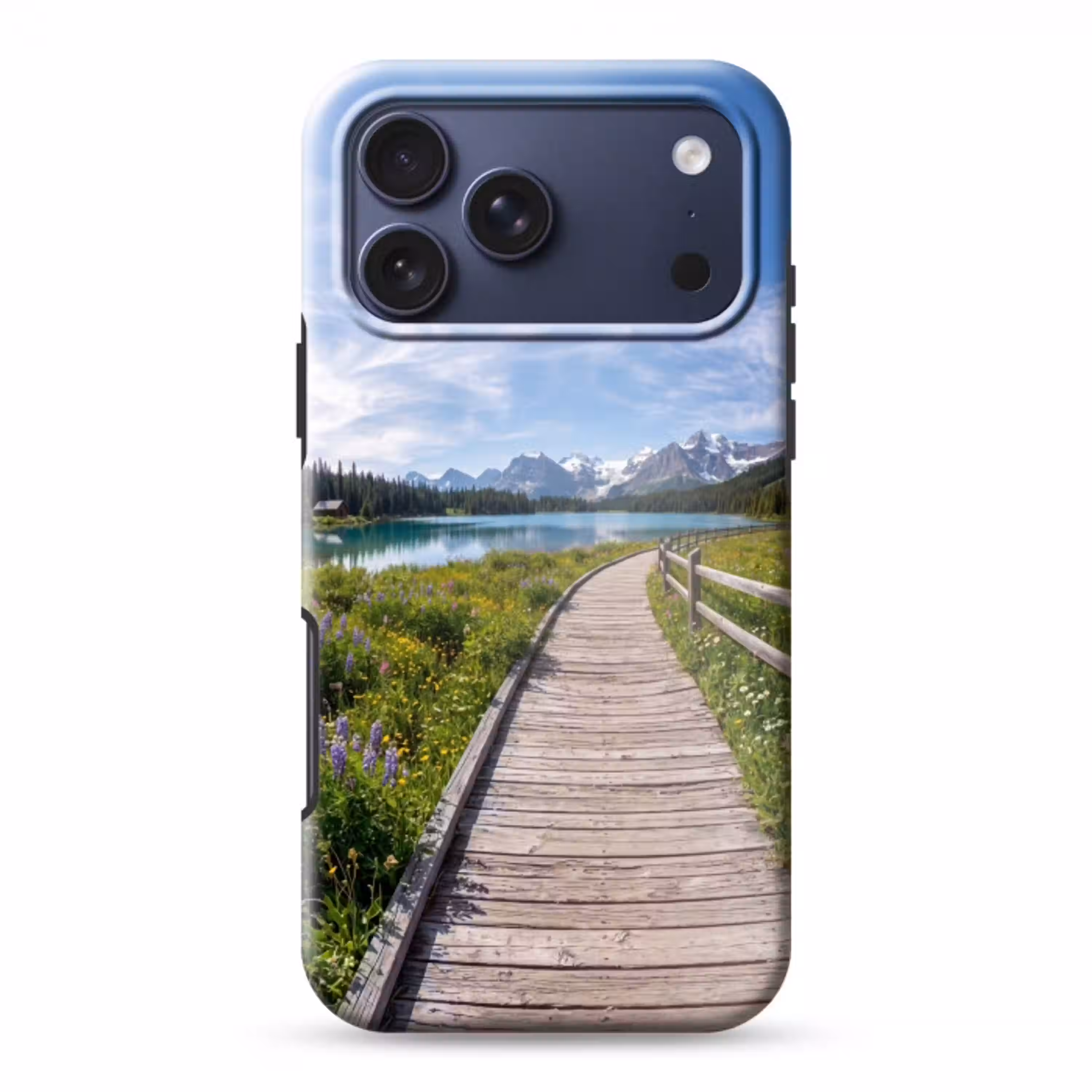Bergen - Meer - Landschap - Blauw Toughcase MagSafe Apple iPhone 17 Pro Max klein -3d