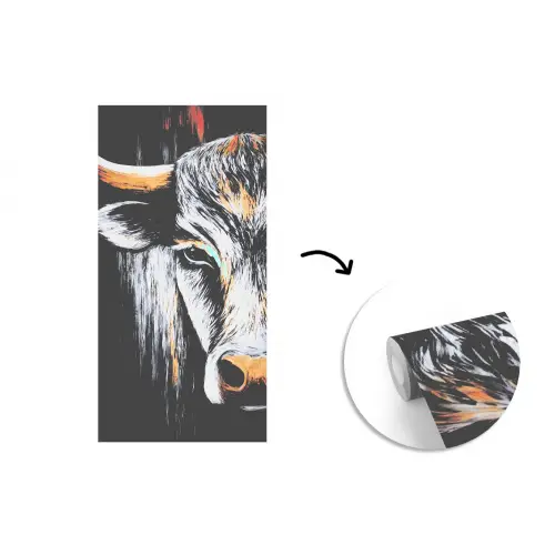 Stier - Hoorns - Snuit - Goud fotobehang vinyl groot -3d