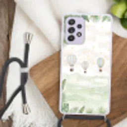 Aquarel - Luchtballonnen - Pastel Hoesje Samsung Galaxy A52 5G met koord klein -sfeer4