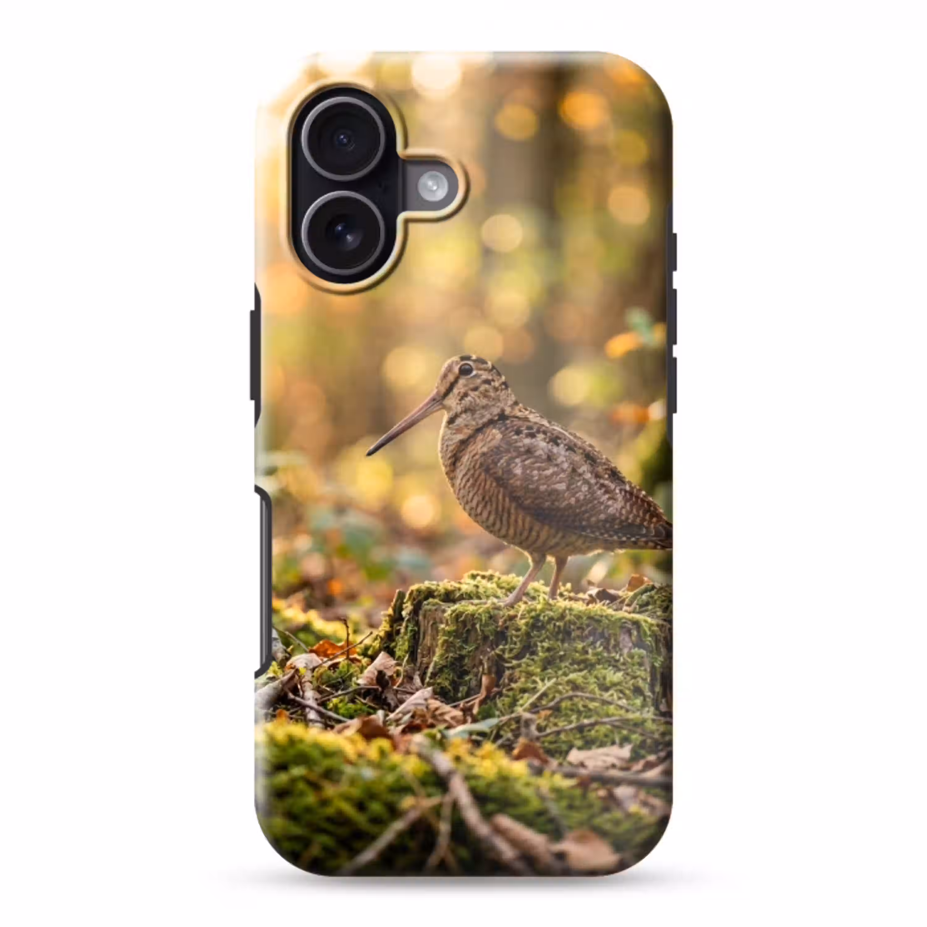 Houtsnip - Bos - Bladeren - Herfst - Gecamoufleerd Toughcase MagSafe Apple iPhone 17 klein -3d