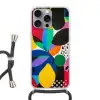 Vormen - Stippen - Kleurrijk Hoesje iPhone 16 Pro Max met koord klein -3d