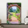 Doorkijk - Poort - Bloemen - Tuin canvas 2cm klein -sfeer6