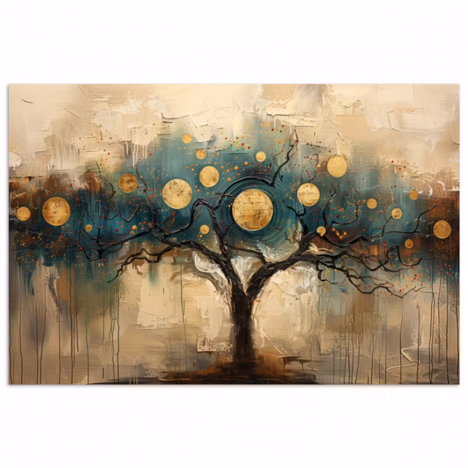Poster - Baum - Kunst - Mond - Aquarell