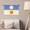 Cirkels - Symmetrisch - Wit - Blauw- Geel Wandkleed katoen klein -sfeer4