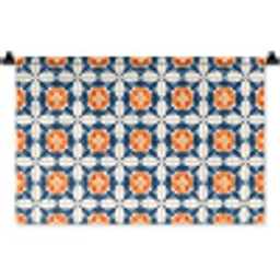 Traditioneel - Tegel - Oranje Wandkleed katoen klein 269 -zz3d