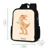 T-rex dino in oranje kleuren Rugzak - Zwart middel -productfoto_formaten