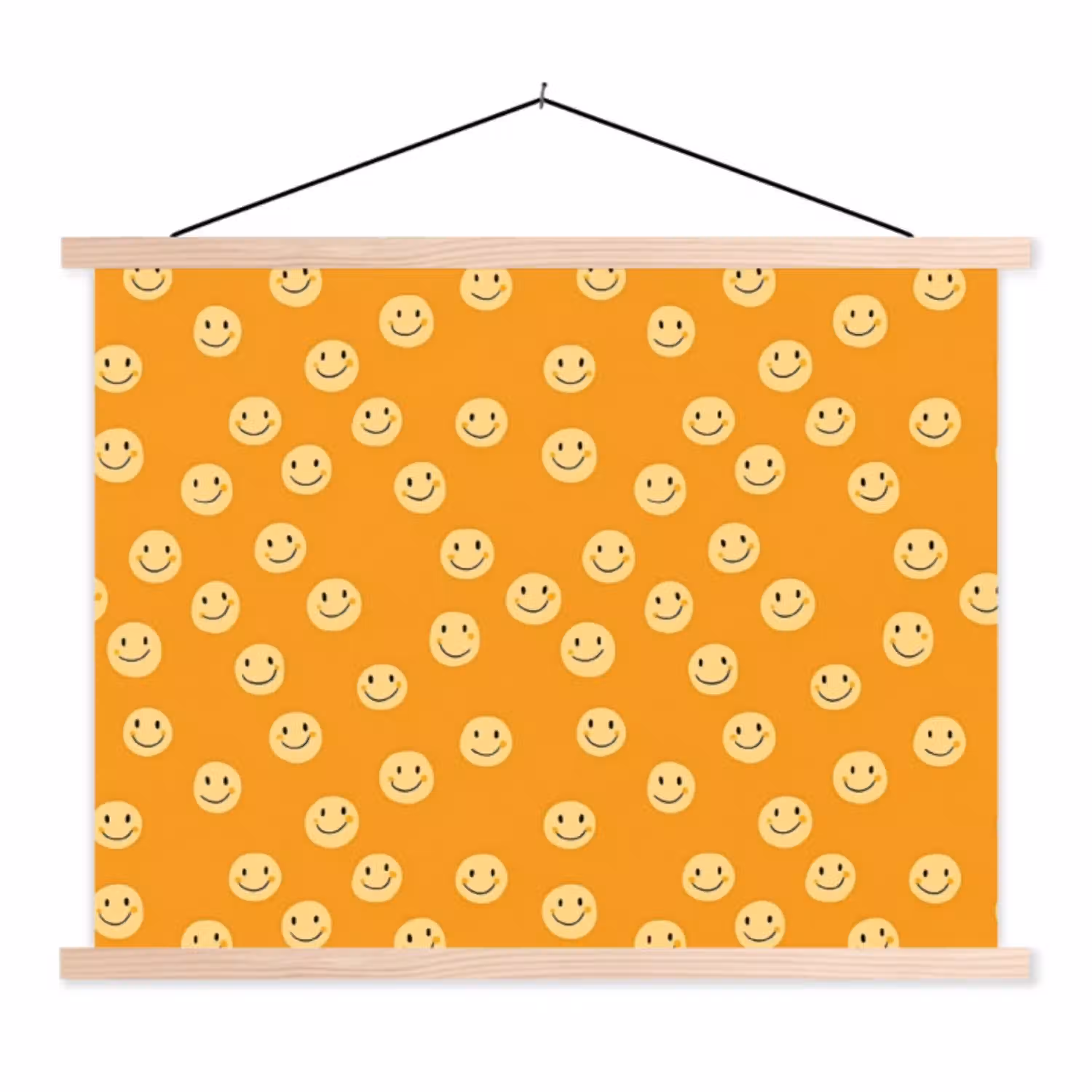 Smileys - Retro - Heel textielposter latten blank klein 122 -3d