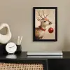 Kerst - Hert - Gewei - Kerstbal - Rendier fotolijst zwart zonder passe partout klein -sfeer1
