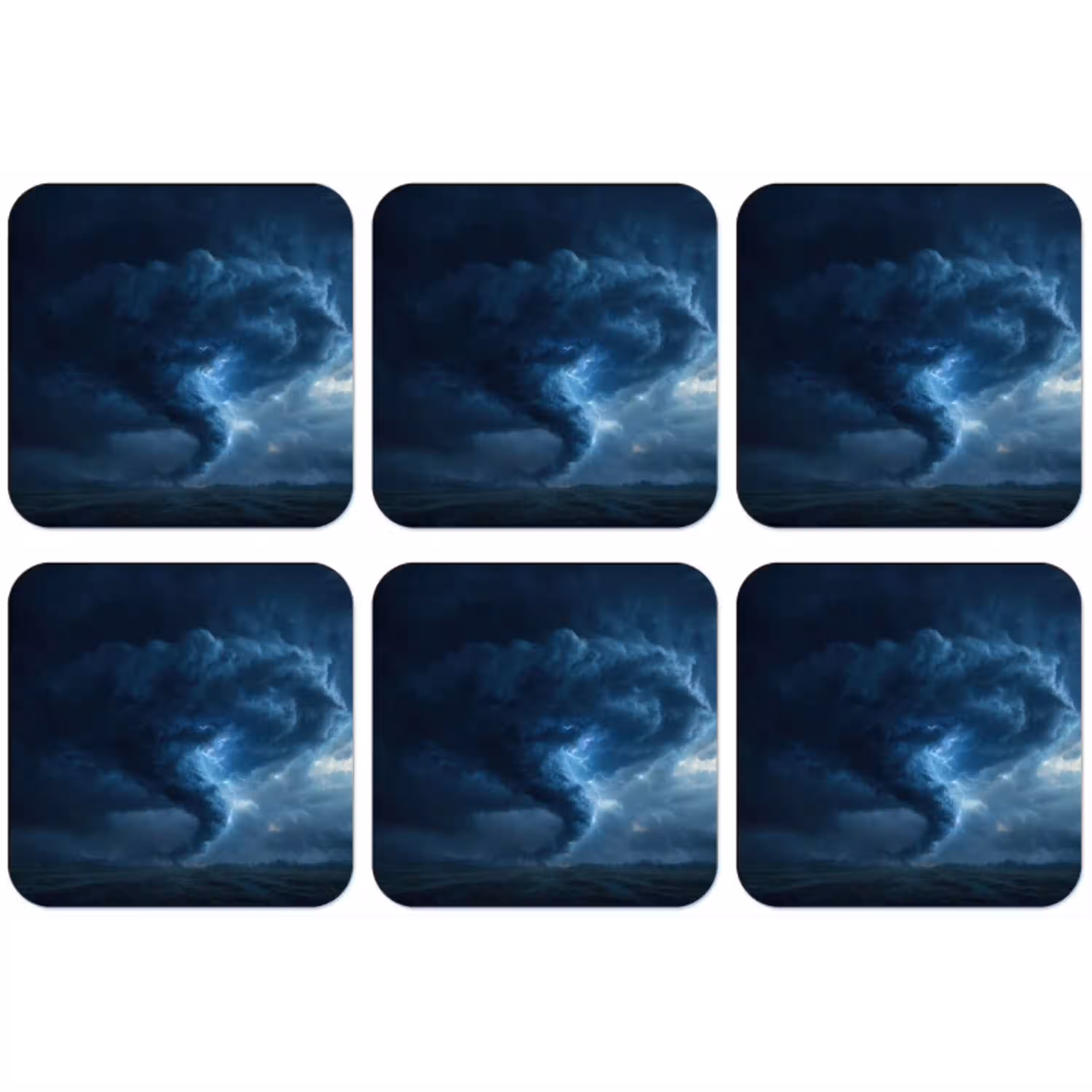 Tornado - Duister - Wolken onderzetter kurk middel -zkaufland3dotto