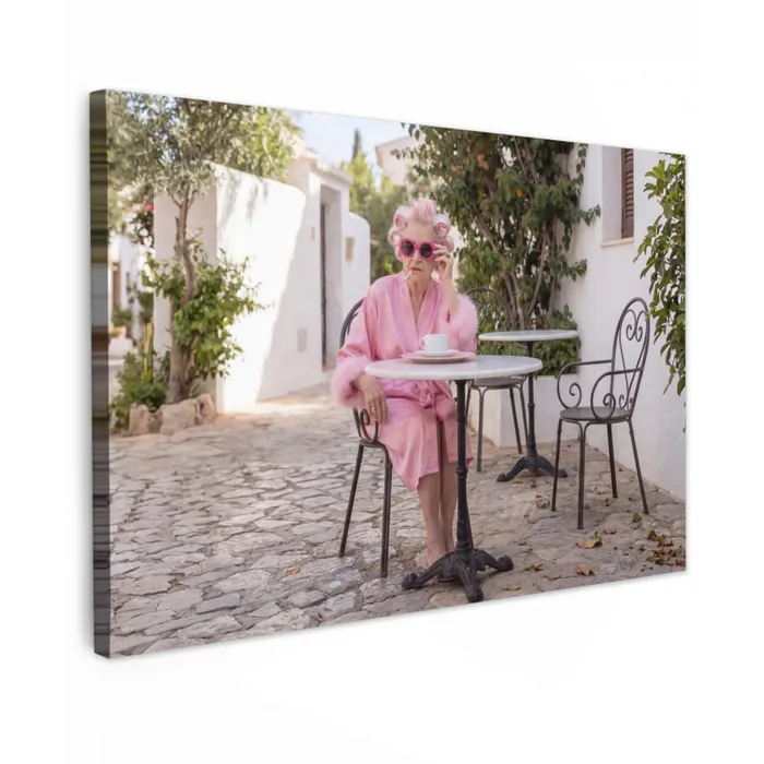 Ochtendjas - Krulspelden - Roze canvas 2cm klein -z3d