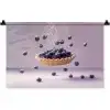 Eten - Taart - Bessen - Blauw Wandkleed katoen klein -zz3d