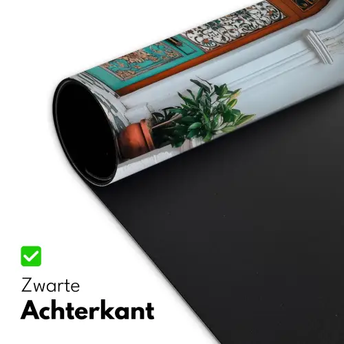 Zuilen - Sierlijke - Deur - Blauw Muismat XXL klein -sfeer2