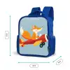 Vos - Vliegtuig - Blauw Kinderrugzak - Blauw middel -productfoto_formaten