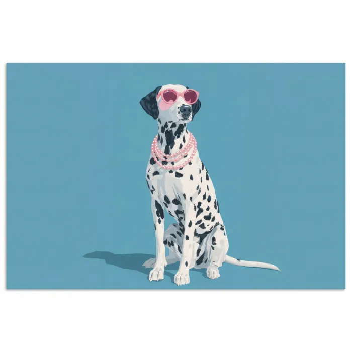 Dalmatiër - Zonnebril - Blauw poster papier klein -3d