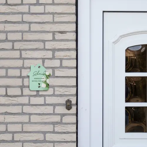 Witte tulpen - Sierlijk Naambord Huisje klein -sfeer1
