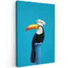 Tucan - Sokkel - Vogel - Koksmuts Tuinposter op houten frame 2 cm dik klein -3d