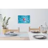 Badeend - Dobberend - Roze Muursticker klein -eettafel