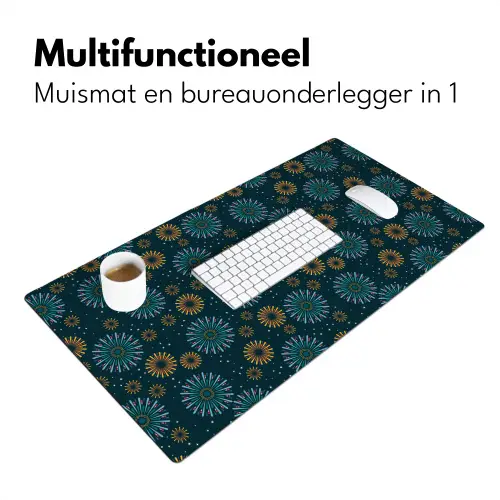 Blauw - Patroon - Retro Muismat XXL klein 681 -sfeer4